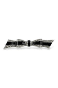 Black Enamel & Marcasite Bow Brooch