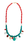 Ezra Necklace | Aqua/Red