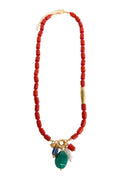 Elias Necklace | Aqua/Red