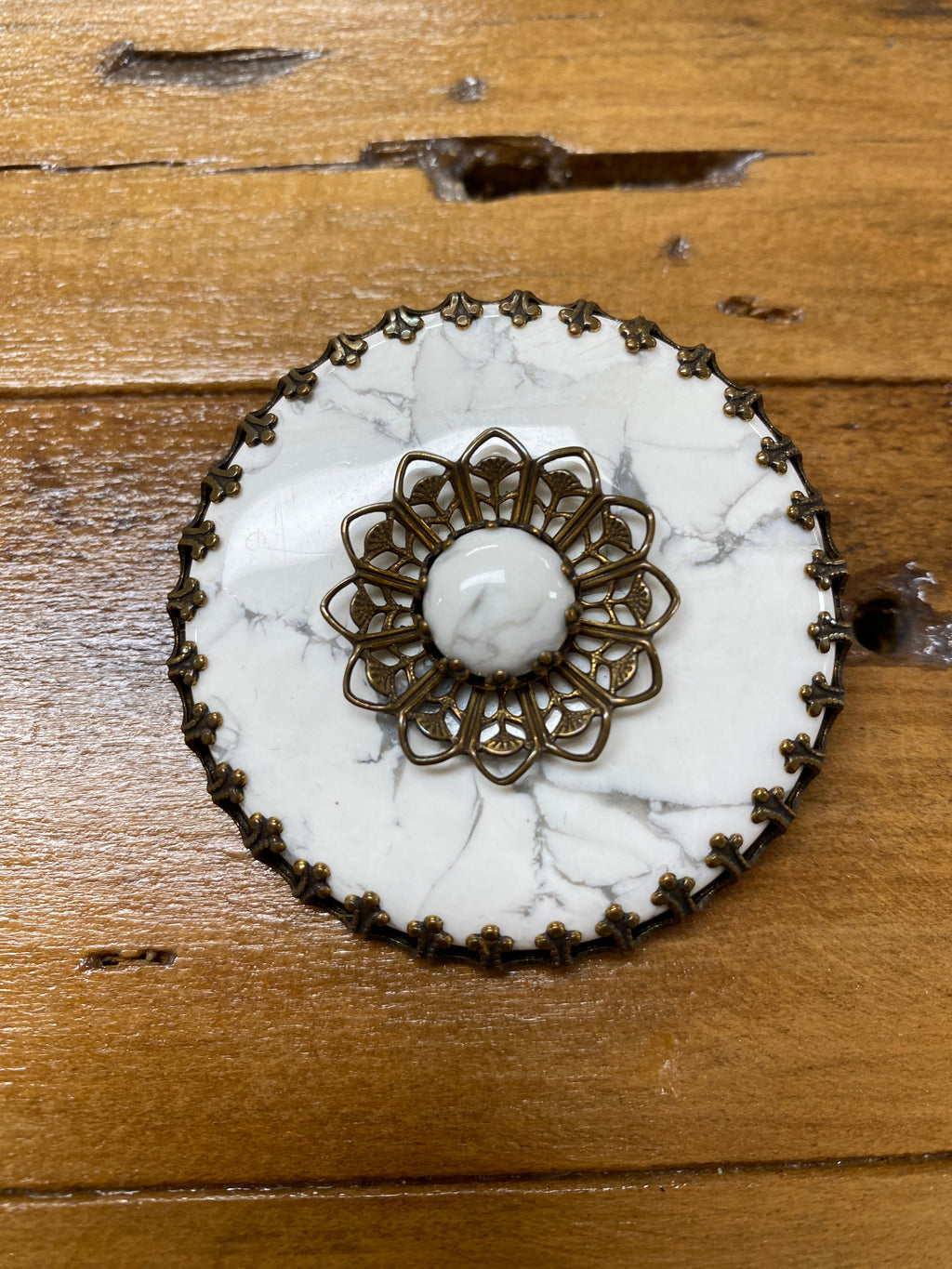 White Turquoise Jan Michael's Brooch