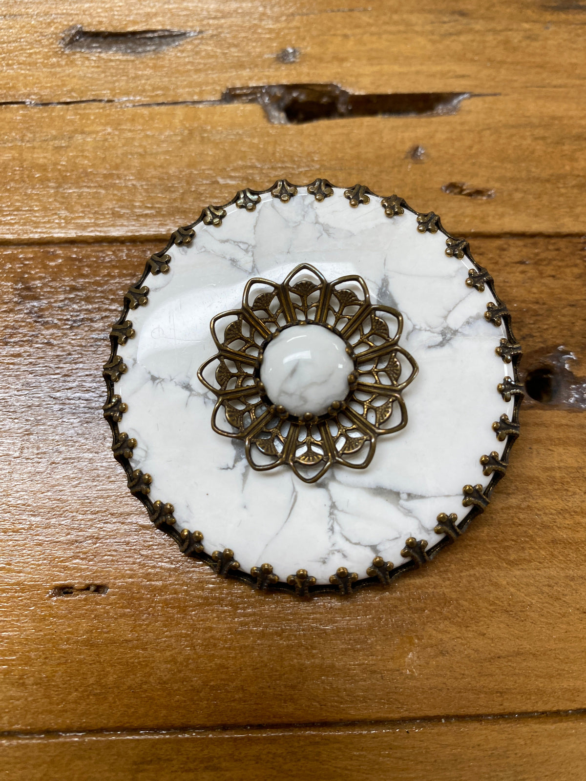 White Turquoise Jan Michael's Brooch