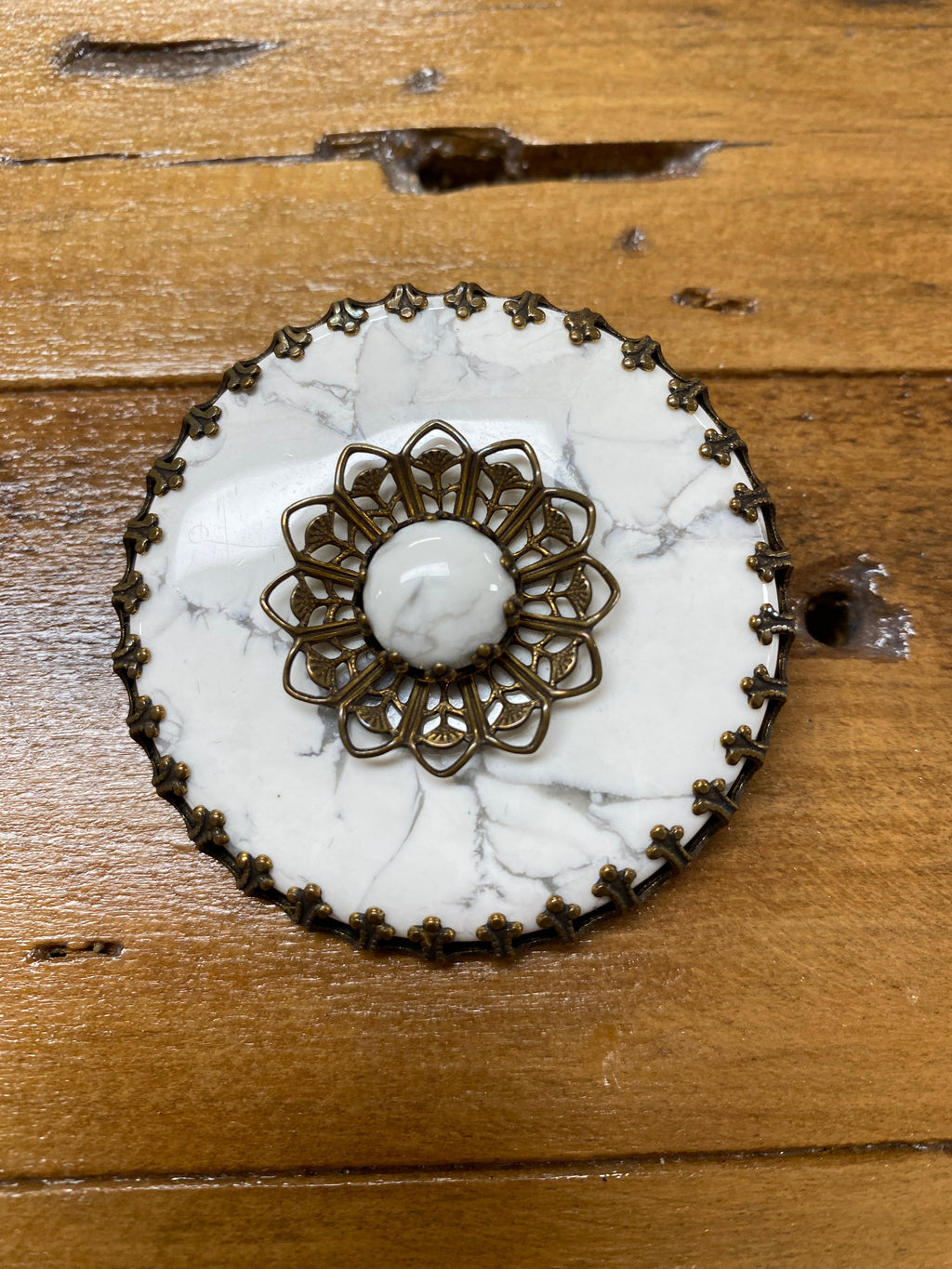 White Turquoise Jan Michael's Brooch