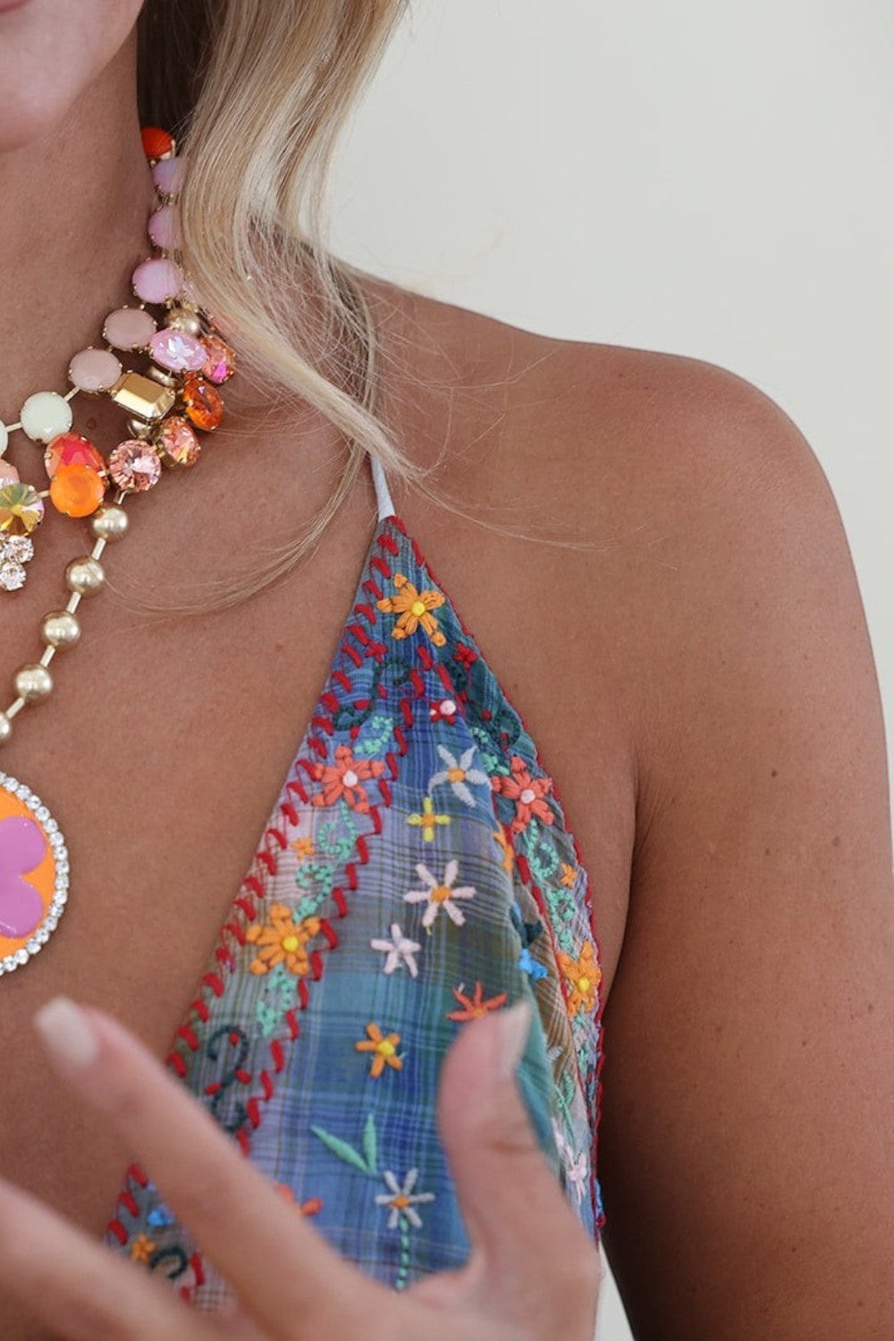 Toshka Necklace | Citrus  Lime Champagne