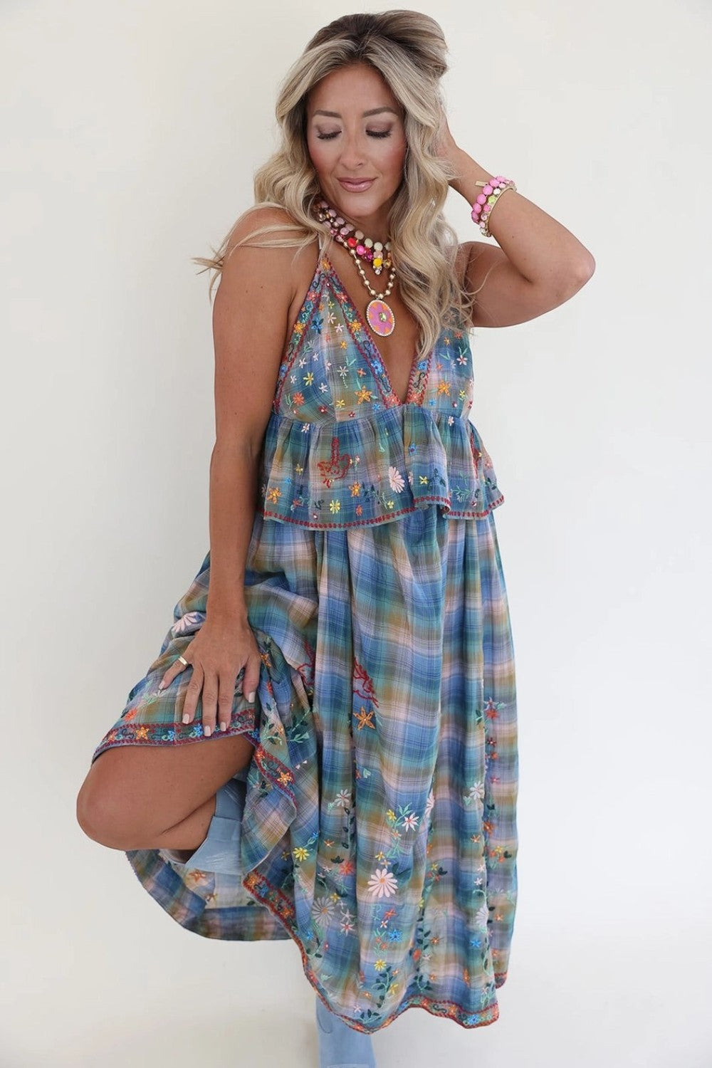 Toshka Necklace | Citrus  Lime Champagne
